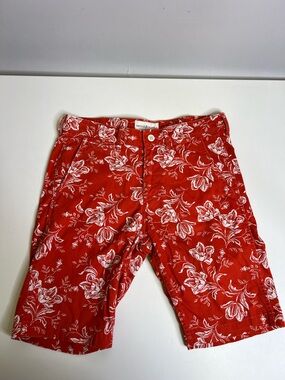 Ralph Lauren Denim & Supply Floral Shorts Orange White Tropical Print - Size 30